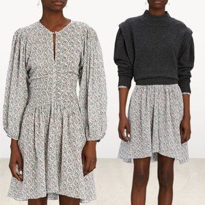 NWT! ISABEL MARANT Marili Ruched Blouson-Sleeve Mini Dress Size 4